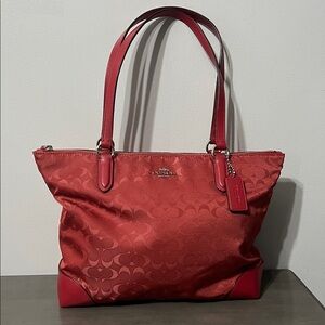 Coach Signature Red Tote